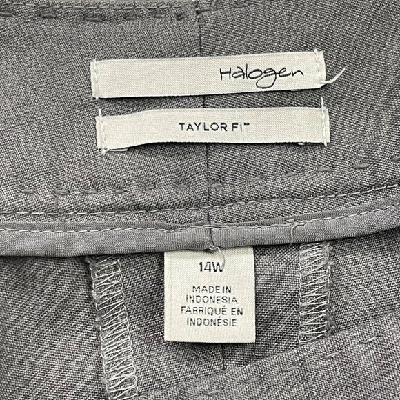 Halogen Taylor Fit Gray Trousers Dress Pants Women's 14W Professional Pockets - Picture 4 of 10